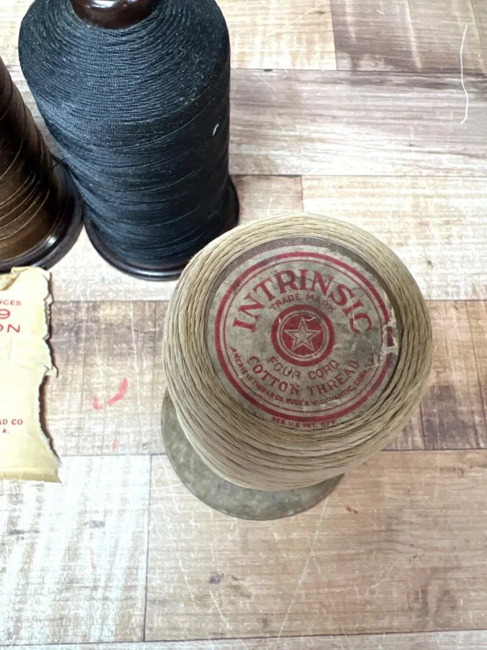 Vintage American Thread Co. Industrial Spools - Nylon & Cotton 4 Colors Patented